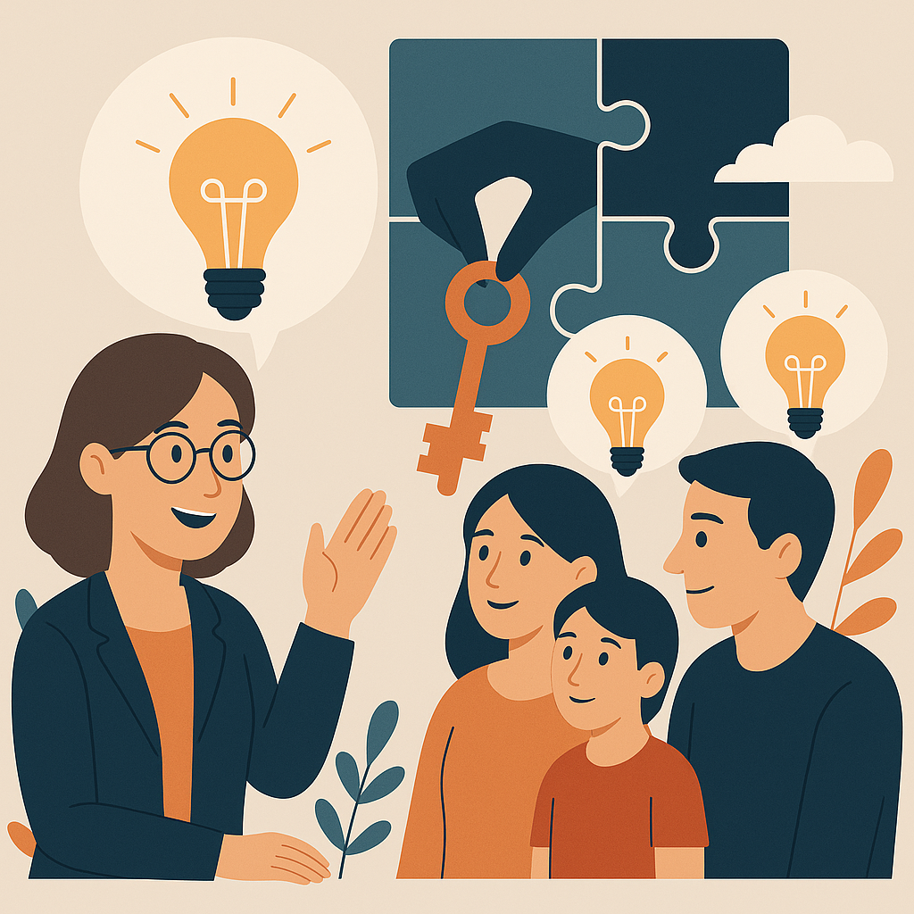 Illustration famille accompagnée